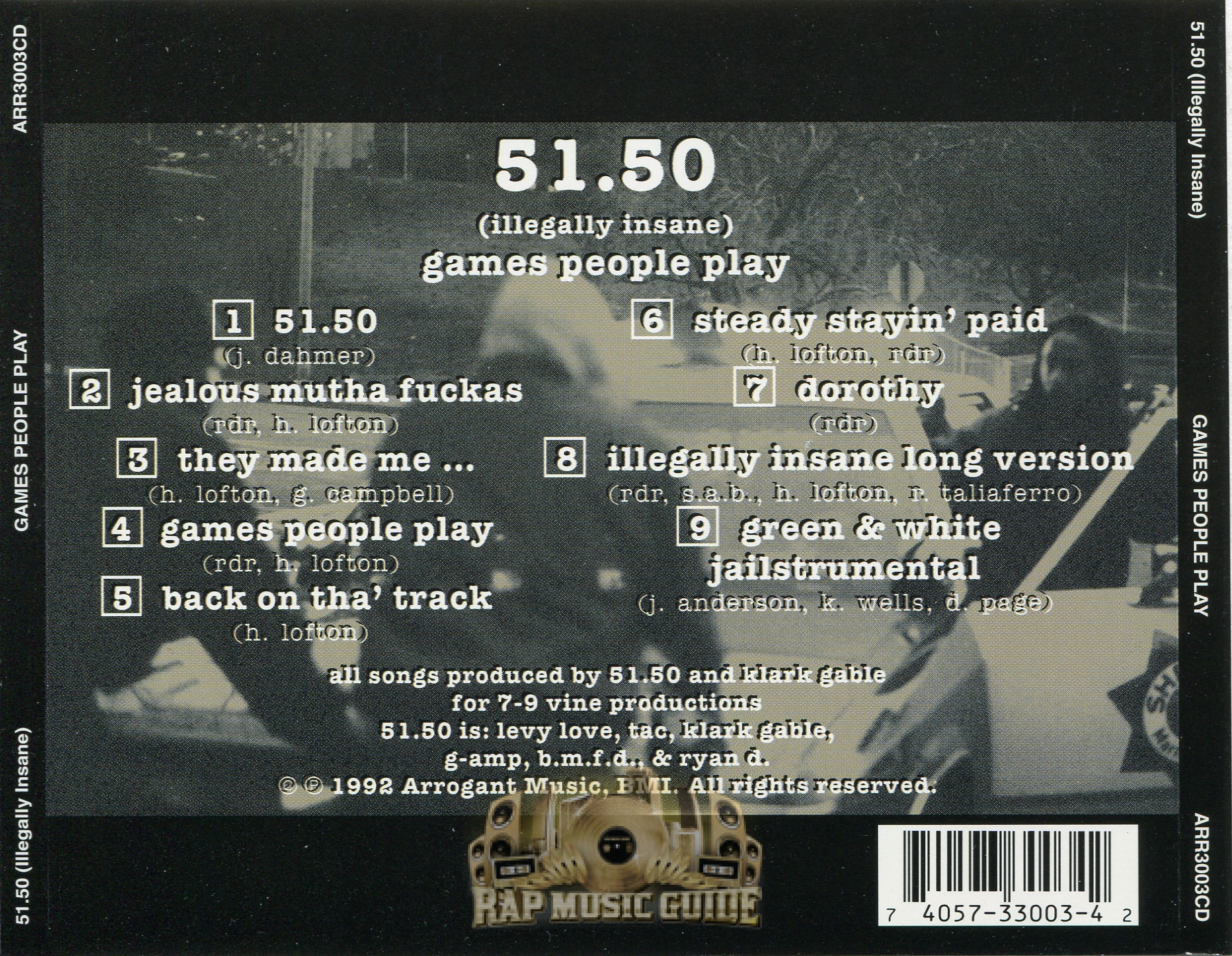 51.50 Illegally Insane - Games People Play: CD | Rap Music Guide